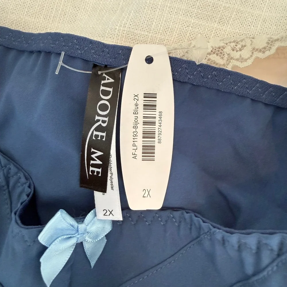 Adore Me Panty Bundle 2X 3X Bijou Blue Bikini Pink Champagne Thong Lace New